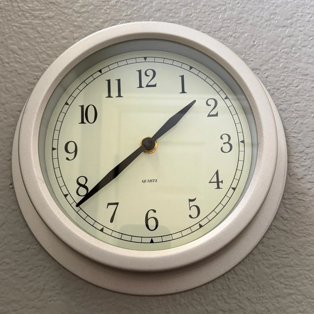 Vintage 90's IKEA Minimalist Brushed Metal Wall Clock Industrial Japanese Quartz